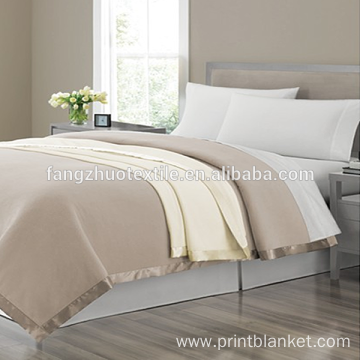 double bed blanket with  satin strim